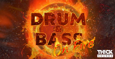 Thick sounds drum   bass on fire banner
